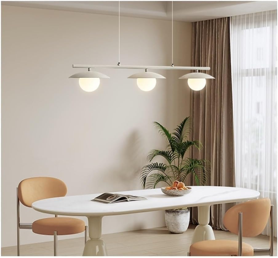 Plafonnier suspendu blanc LED 3 lumières avec hauteur réglable