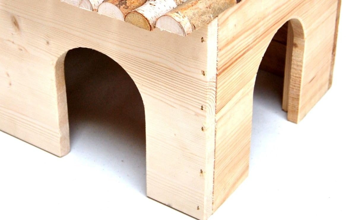 Ollesch Mega XL Nagerhaus für Meerschweinchen und Kaninchen 50x25x33cm