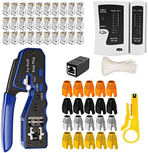 RJ45 Crimp Tool Pass Through Crimper Cutter For Cat6a Cat6 Cat5 Cat5e 8P8C Modular Connector - View #13