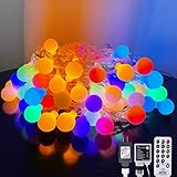 Protecu LED Globe String Lights Plug in 33ft 100 LED Ball Fairy Lights with Remote Timer 8 Modes | T