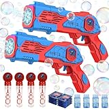 2PCS Bubble Gun for Kids, Spider Bubble Machine Gun with 4 Bubble Solution, Outdoors Toy, Easter, Halloween, Christmas, Party Favors, Birthday Gifts for Boys & Girls Ages 3 4 5 6 7 8