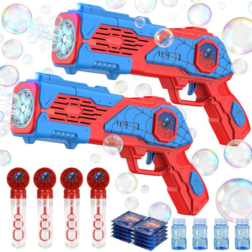 2PCS Bubble Gun for Kids, Spider Bubble Machine Gun with