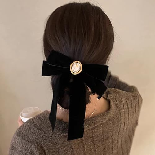 Miniatura 2 de Pinza para el cabello con lazo grande de color negro y francés pinza para el cabello pasador y lazo diseño francés accesorios de peinado para