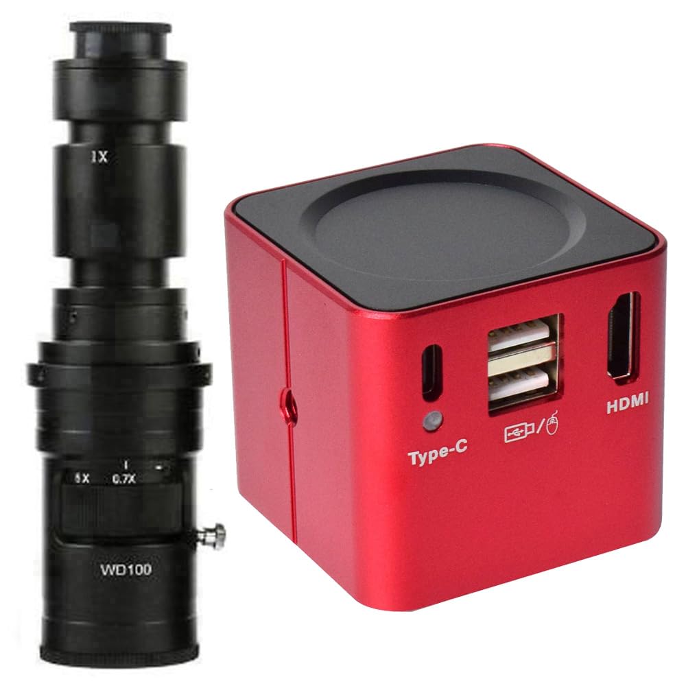 1080p HDMI Type-C PC Microscopio Industrial Medición de la cámara Regantador de Videos de Disco U y Lente de Montura C 500X para Soldadura de reparación móvil de PCB