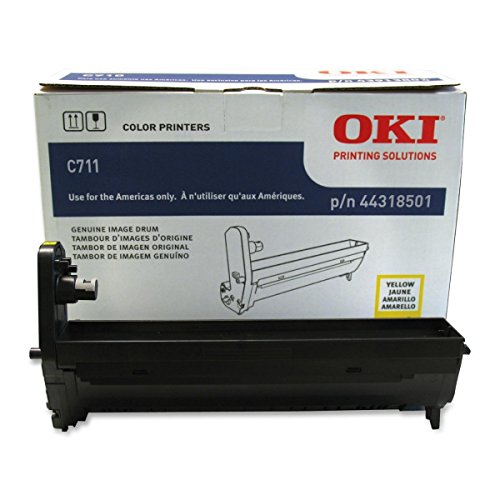 Oki Data 44318501 Yellow Image Drum for C711 Series Printers, Yield Approx. 20000 Pages