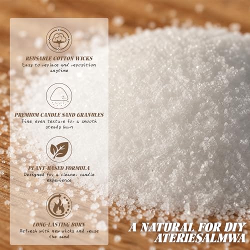 ENCANLIGHT 5 lb Pearl Wax Sand DIY Set with 50 Wicks Reusable Pearled Candle Wax for DIY Home Kit by ENCANLIGHT - Used condition - Image 2