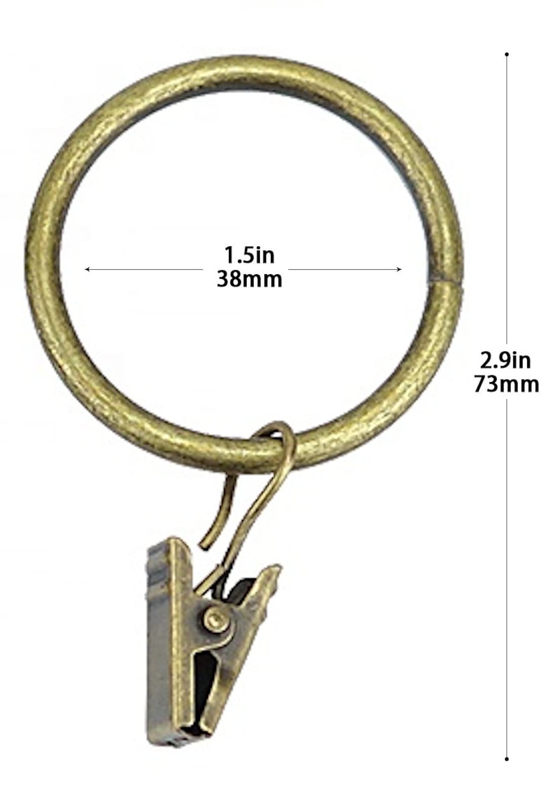 EWANTO Vorhangringe Bronze Mit Clip – 45 Mm, 50 Stück, Für Gardinen Ohne Ösen, Einfach Montiert