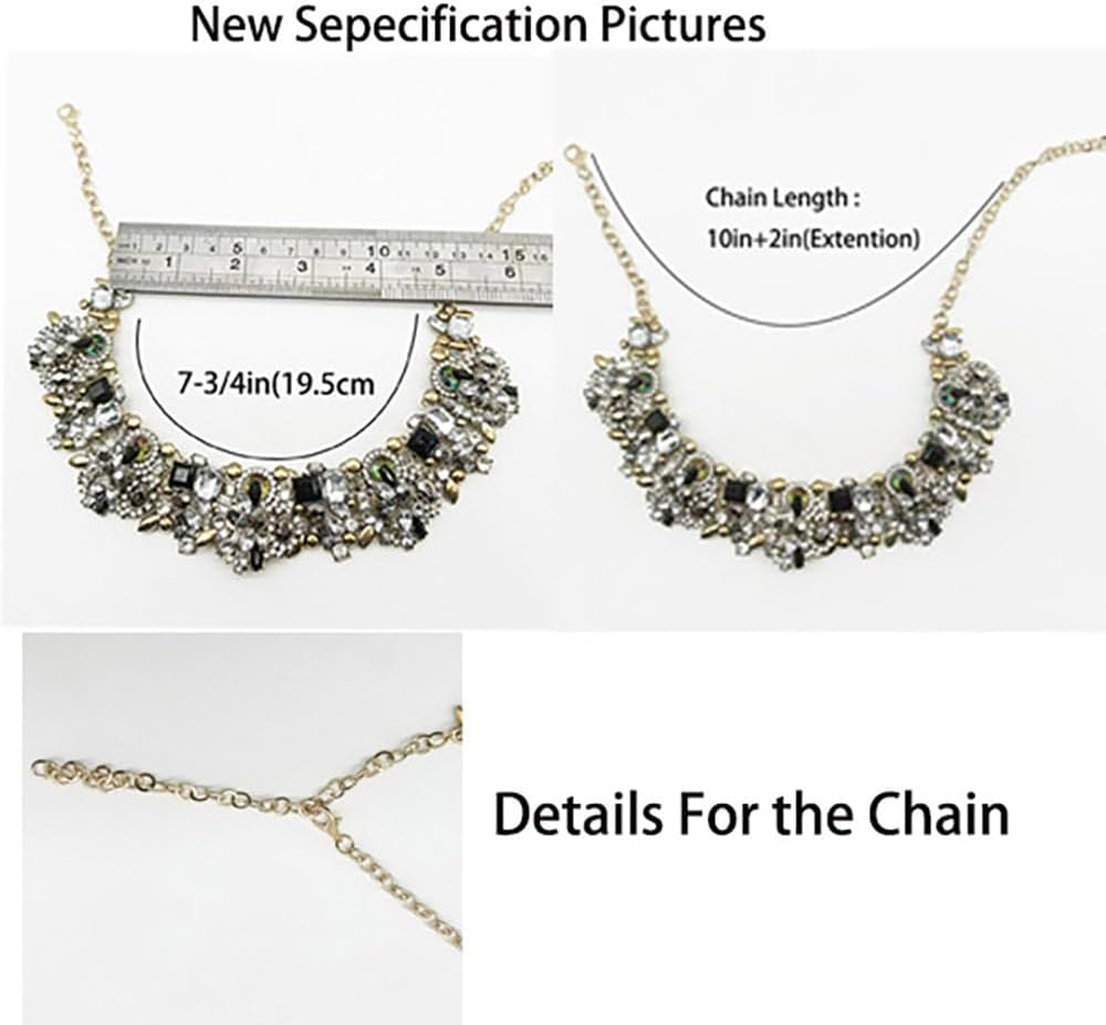Bib Statement Necklace Colorful Glass Crystal Collar Choker Necklace for Women Fashion Accessories - Image 4
