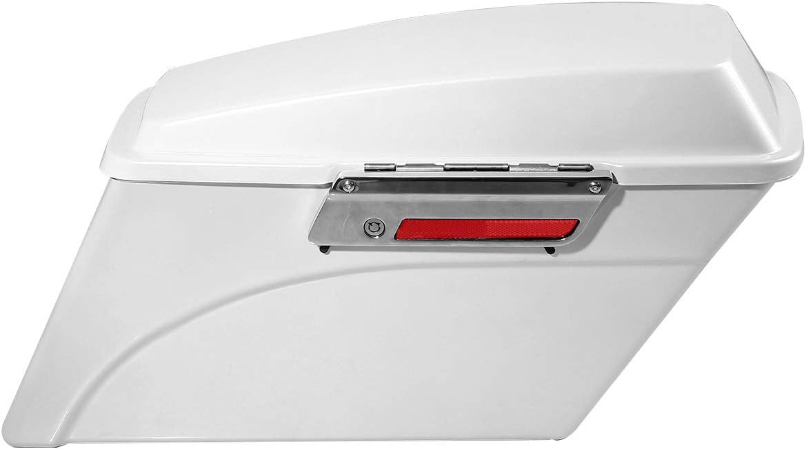 XMT-MOTO Hard Saddlebags Saddle bags W/Lid Latch Key fits for Harley Davidson 1994-2013 Touring models road glide, road king, ultra, street glide, electra glide and 1984-2017 Softail models,White