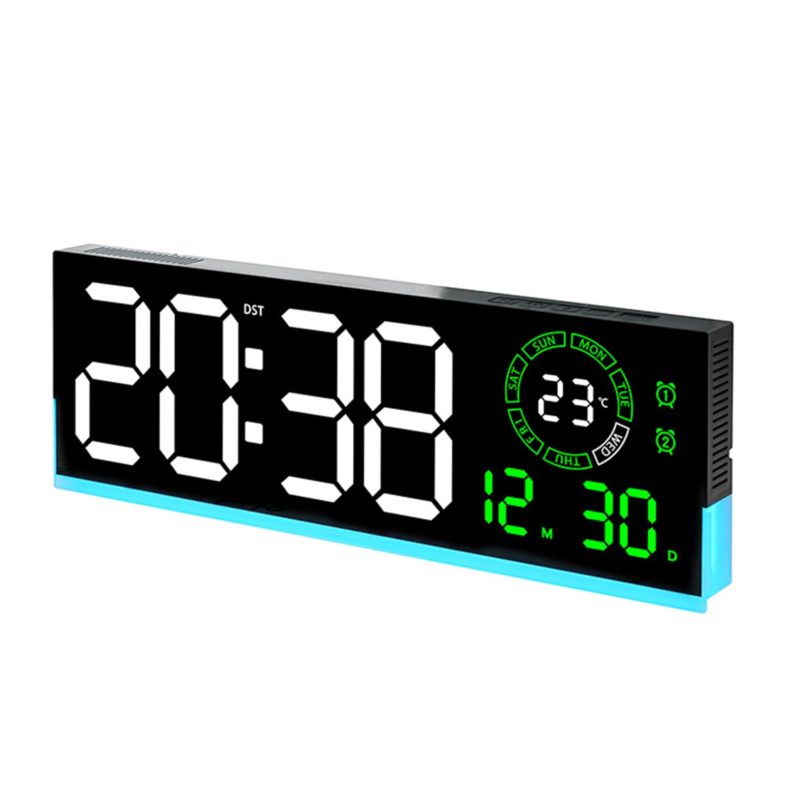Horloge numérique LED idéale pour la chambre à coucher avec calendrier et grand affichage