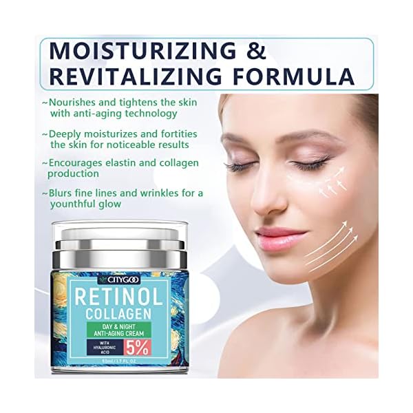 Retinol Cream for Face Facial Moisturizer with Collagen Cream and Gourmetian