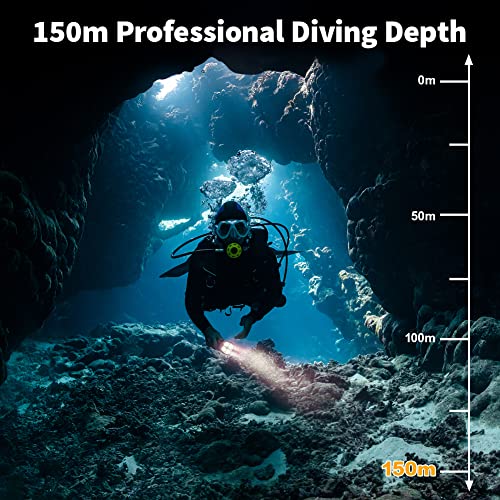 Willcrew Dx150 15000 Lumen Dive Lights Professional Scuba Diving Flashlight, Waterproof Underwater Rechargeable Dive Torch  4 Light Modes With Charger And Toolbox #TOP3