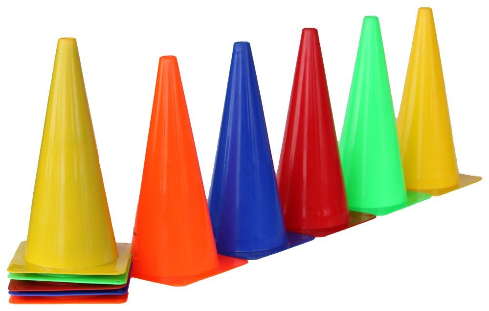 10er Set Markierkegel, 38 cm, 5 Farben: 2X blau, 2X grün, 2X rot, 2X gelb, 2X orange für Agility Hundesport, Koordinationstraining, Ausdauertraining und Sprinttraining