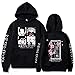 DJMANMENGG Amine Bungo Stray Hoodie Dogs Dazai Osamu Cosplay Nakahara Chuya Hoodie Black and White Sweatshir (black, M)