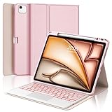 Angle de Vision Réglable: Cet étui clavier pour iPad Air 13 M4/M3/M2 dispose de trois rainures intégrées pour vous offrir un angle de vue confortable, vous permettant d'ajuster l'angle de la tablette à votre goût, parfait pour écrire et regarder des vidéos.