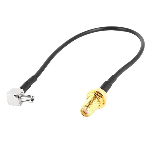 uxcell SMA hembra Jack a TS9 macho de ángulo recto coleta cable coaxial antena