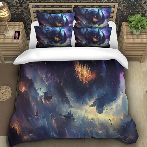 Housse de couette lion 3D confortable parure de lit microfibre 200x200 - 5