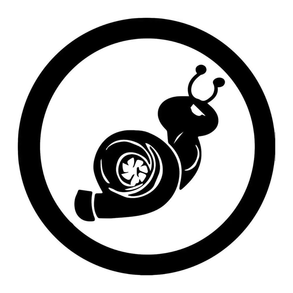 1pc Turbo Snail Vinyl Sticker Waterproof Decal for Car SUV Truck Window Bumper Decor(Black)