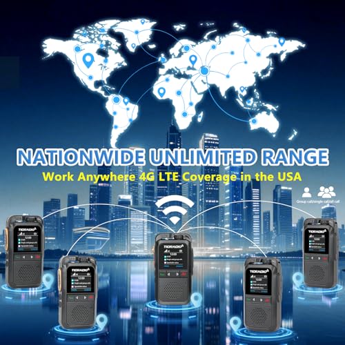 Image of TD-G100 Rapid Unlimited Range 4G LTE PoC Walkie Talkies Long Range with SIM Cards, Nationwide 5000 Miles Two Way Radios, Global PTT for Family, Logistics,Construction site,Black-2 Pack