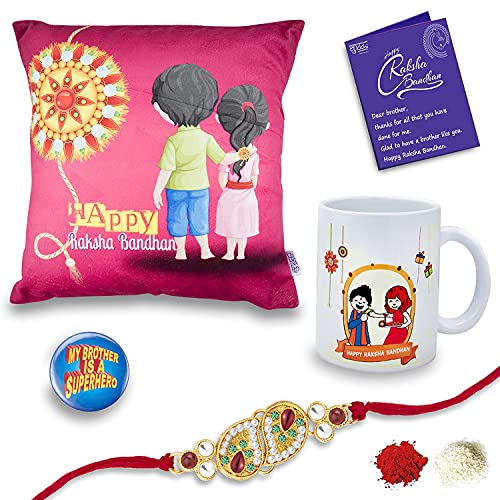 Sukkhi Raksha Bandhan Gifts Gold Plated Rakhi with Roli Chawal & Raksha