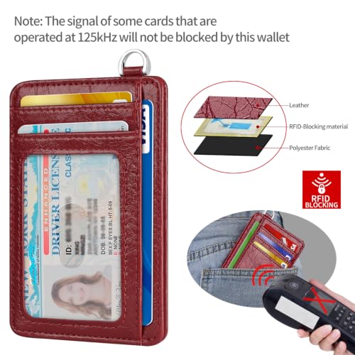 Image of Slim Minimalist Front Pocket Wallet, RFID Blocking Credit Card Holder Wallet with Integrated D-Shackle for Men Women