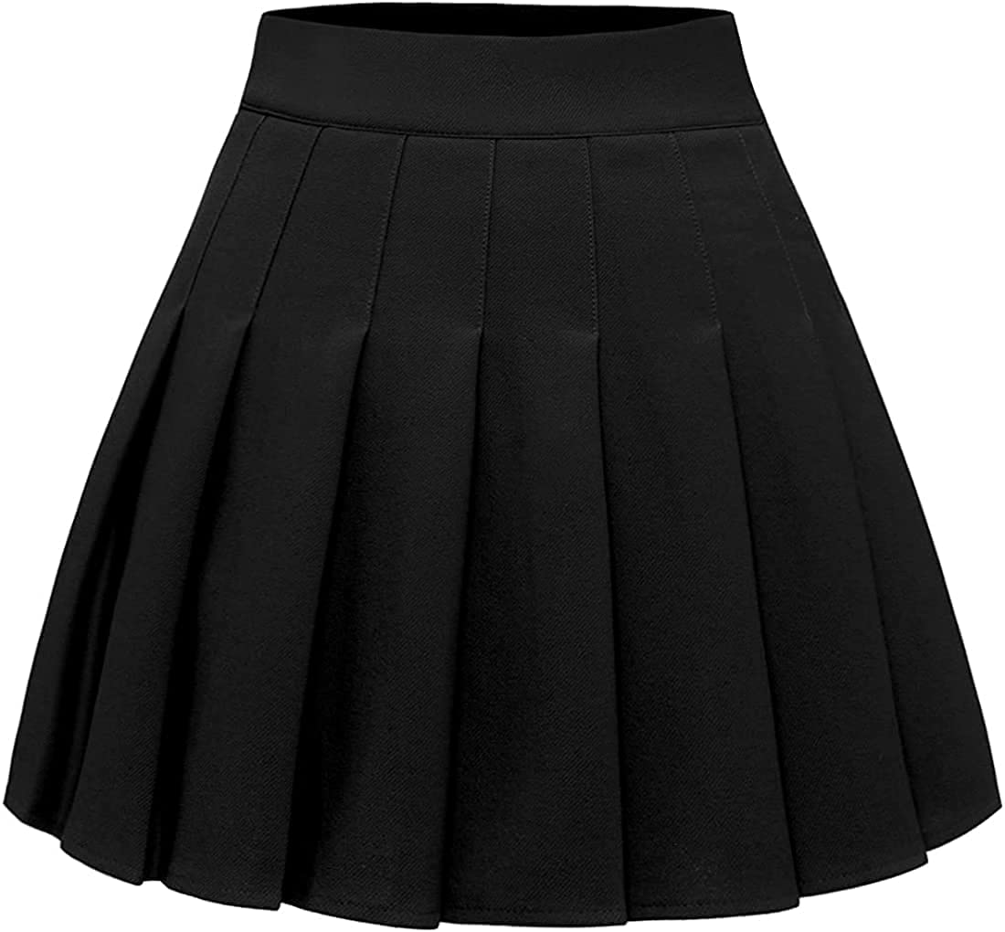 DRESHOW Mujer Elástica Plisada Minifalda Corto Falda