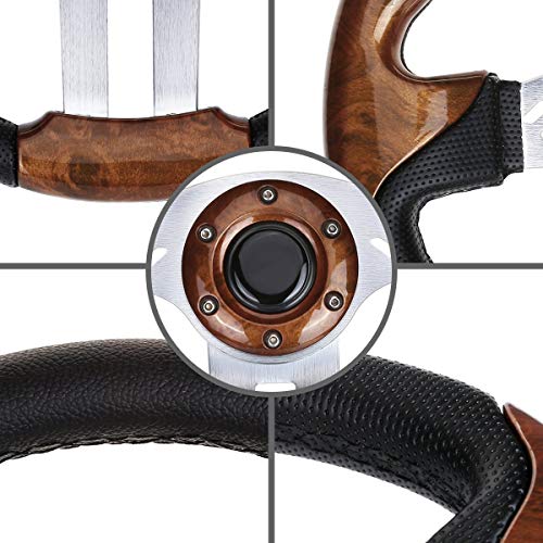 10L0L Golf Cart Steering Wheel, Universal Design Fit Ezgo Rxv & Txt, Club Car Ds, Club Car Precedent Tempo, Yamaha, Most Golf Cart (Style3 Wood) #TOP4