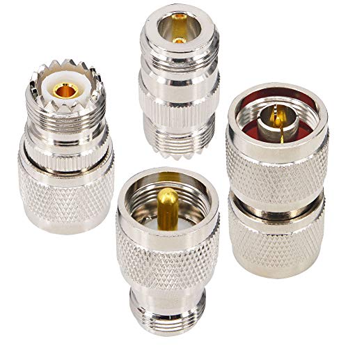 Onelinkmore Rf Coaxial Adapter Connector Kit N Male/Female To Uhf Pl-259 So-239 M/F Straight Adapter For Extension Cable Antenna Cctv N To Uhf Coax Adapter Kit #TOP2