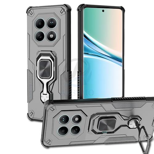 Image of AESTMO Armor Back Cover for Redmi Note 15 5G / Redmi Note 15 SE 5G / Poco M8 5G | Ring Holder & Kickstand & Camera Protection in-Built | 360 Degree Protection Back Case Cover (Black)