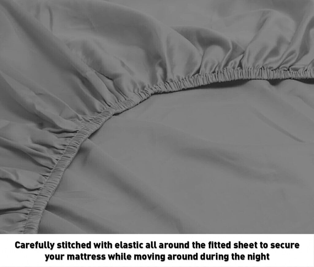 ROYAL BLISS TOP Split King Royal Collection 1900 Egyptian Cotton Bamboo Quality Bed Sheet Set with 1 Fitted Sheet with 36in Split TOP, 1 King Flat and 2 King P/Cases.No Wrinkle (Tan/ Cream)
