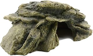 balacoo Reptile Cave Resin Hiding Habitat Aquarium Terrarium Decor Ornament for Small Lizards Turtles Amphibians Fish