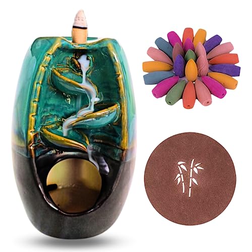 Nzrev Incense Waterfall - Backflow Incense Burner, Handmade Ceramic Incense Burner For Home Décor Ornament Aromatherapy Yoga & Spa #TOP1