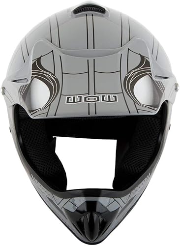 Miniatura 4 de WOW Casco de motocross BMX MX ATV para niños y jóvenes, casco Dianosour Dragon + gafas + guante marciano juvenil paquete HJOY MG