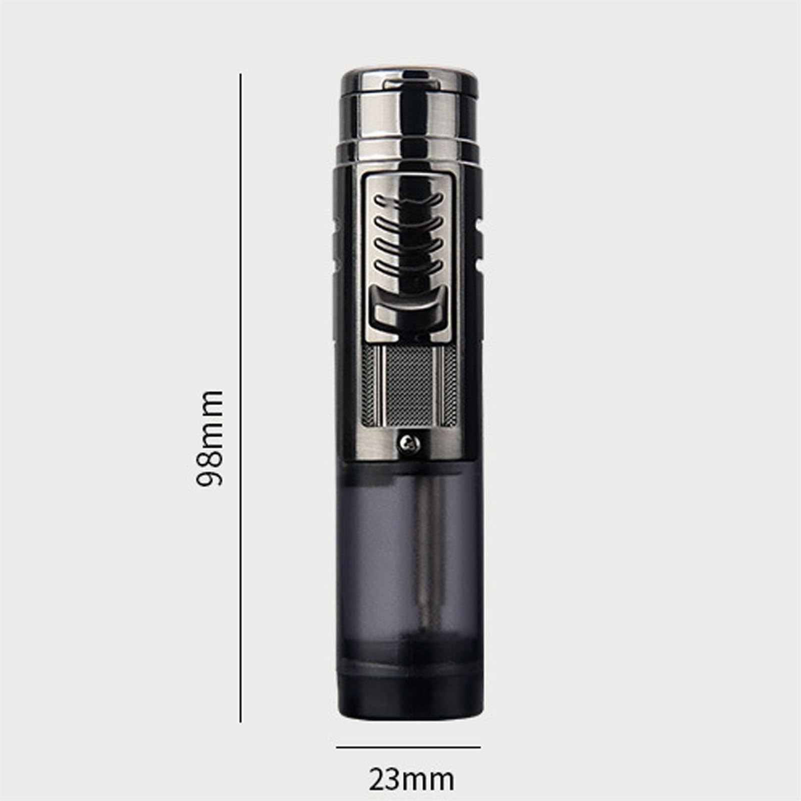 Jet Flame Lot de 2 briquets au butane portables, coupe-vent, visibles pour bougies et camping, pour homme (butane non inclus)