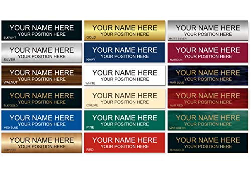 Name Plate Choose Color 2 X 8 - Laser Engraved - Customize. Available In A Variety Of Colors And Fonts To Match Your Style. Add A Holder/Bracket For A Professional Look. #TOP7
