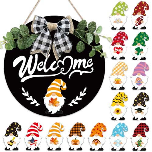 Interchangeable-Welcome-Sign-for-Front-Door-12-Inches-Seasonal-Gnome-Decor-Wooden-4th-of-july-Decorations-for-Home-Classroom-Summer-Wreath-House-Warming-Gifts-New-Home