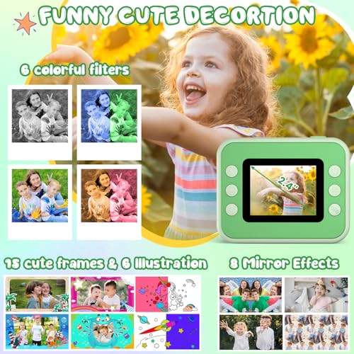 Kids Camera Instant Print, Christmas Birthday Gifts for Girls and Boys, Kids Camera 1080P HD Video Digital Toddler Camera Toy for 3 4 5 6 7 8 9 10 11 12 Years Old — view 4