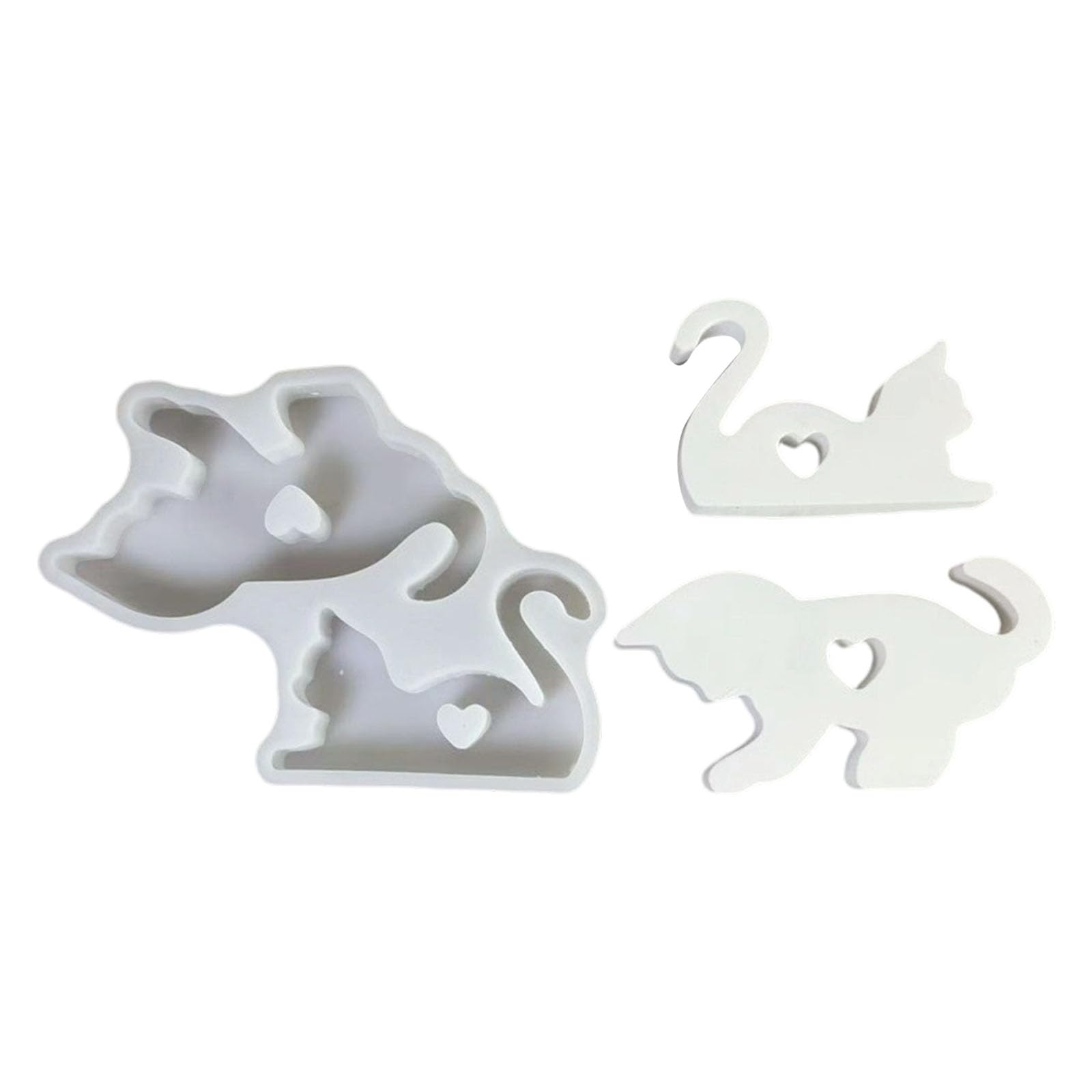 Kalttoy Silicone Cats for Cement Plasters Casting Projects with Intricate Designs Pattern Cement Cats Figurine