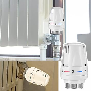 2 Pcs Thermostatic Radiator Heads Automatical Temperature Control Heads Anti Freeze Radiator Valve Heating Systems for Home Office