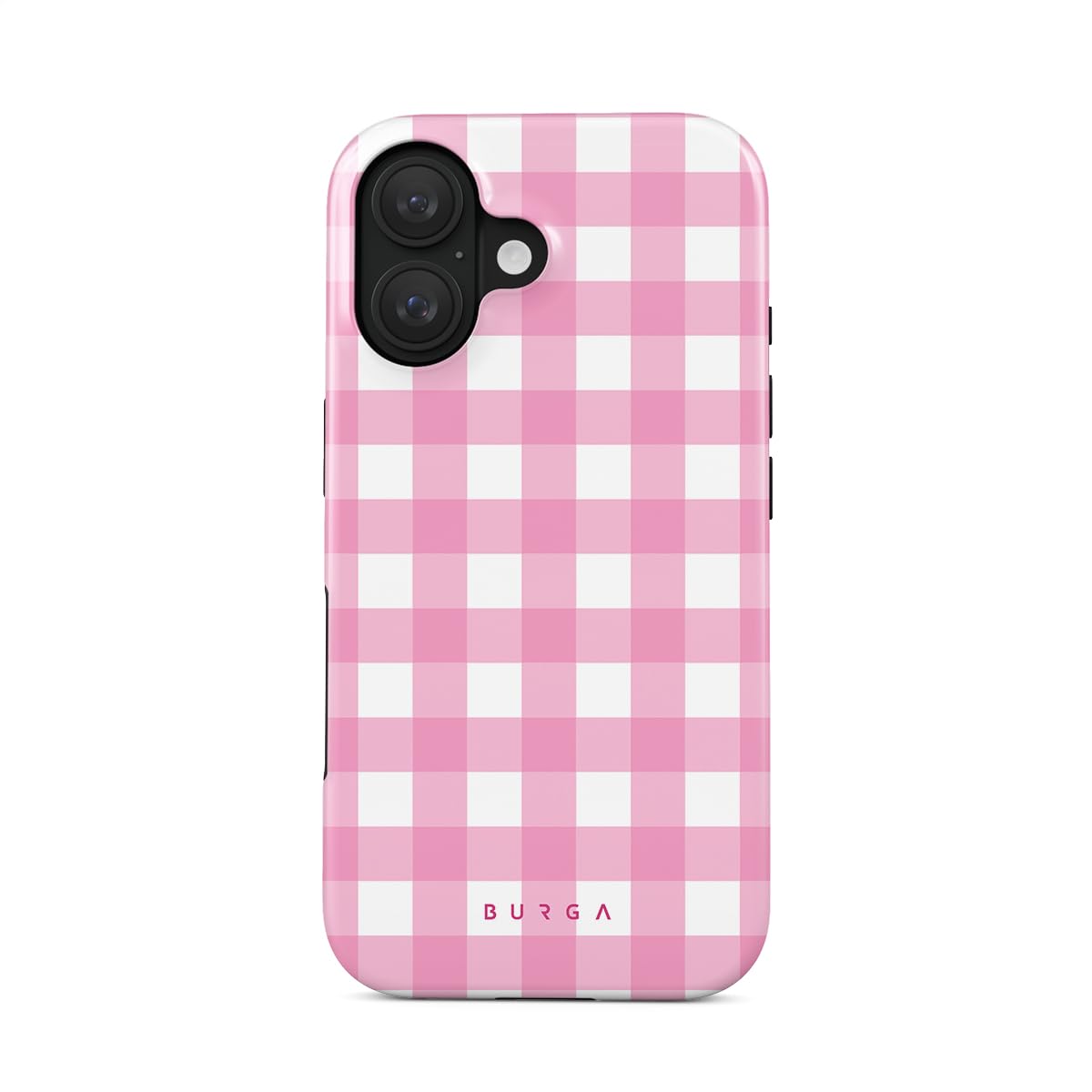 BURGA Phone Case for iPhone 16 - Cute, Trendy, Aesthetic, Pattern Phone Cover, Hard Shell Protection - fits Apple iPhone 16 Case for Women and Men, Think Pink