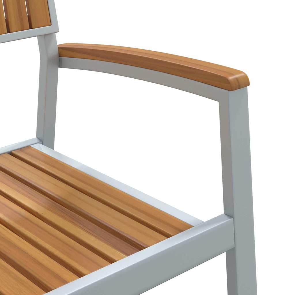 Zestaw mebli ogrodowych do jadalni, 5 sztuk, szare drewno akacjowe, na taras, balkon, kemping, stabilny i odporny na warunki atmosferyczne, ze składanym stołem i funkcją dostawiania
