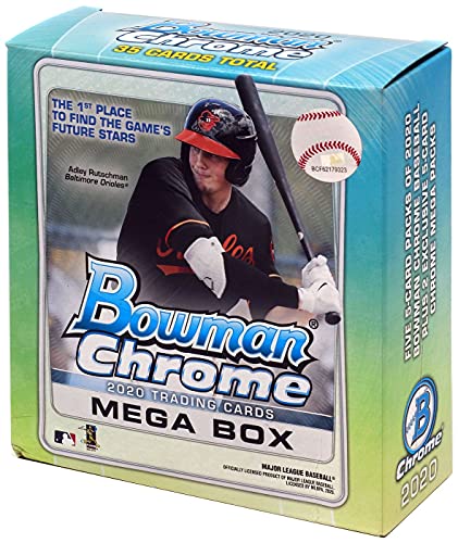 2020 Bowman Chrome MLB Baseball MEGA box (25 cards/bx PLUS 10 exclusive Chrome Mega cards) 2020 Bowman Chrome MLB Baseball MEGA box (25 cards/bx PLUS 10 exclusive Chrome Mega cards)