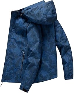 Binejolir Giacche militari all'aperto da uomo Cappotto impermeabile con cappuccio Giacca a vento da uomo Giacche mimetiche tattiche sportive da uomo Abbigliamento da escursionismo