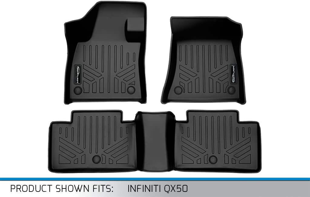 SMARTLINER Custom Fit All Weather Floor Mats 2 Row Liner Set Compatible with 2021-2025 Infiniti QX50