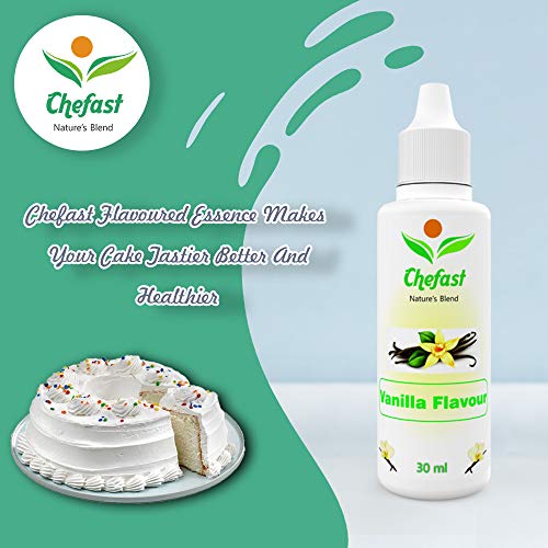 Image of Chefast Vanilla Flavour Baking Essence for Cake, Ice-Cream, Milkshakes, Chocolate, - 30ML ( Use 2-3 Drops Essence for 250 Grm Cake)