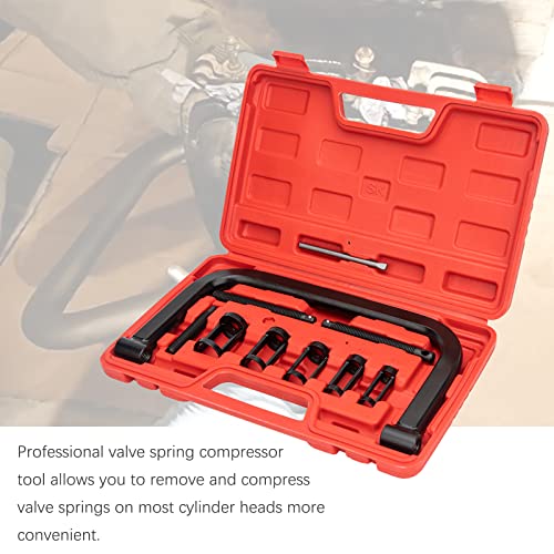 C Clamp Valve Spring Compressor, 10Pcs Valve Spring Removal Tool With Solid C Clamp, 5Pcs Collet Pusher Adapters For Motorcycle, Atv, Car, Small Engine Vehicle Equipment #TOP6