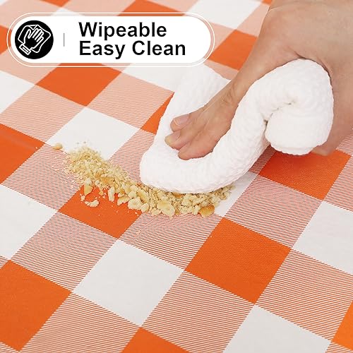 Image of misaya Round Waterproof Vinyl Table Cloth, Flannel Backed Tablecloth