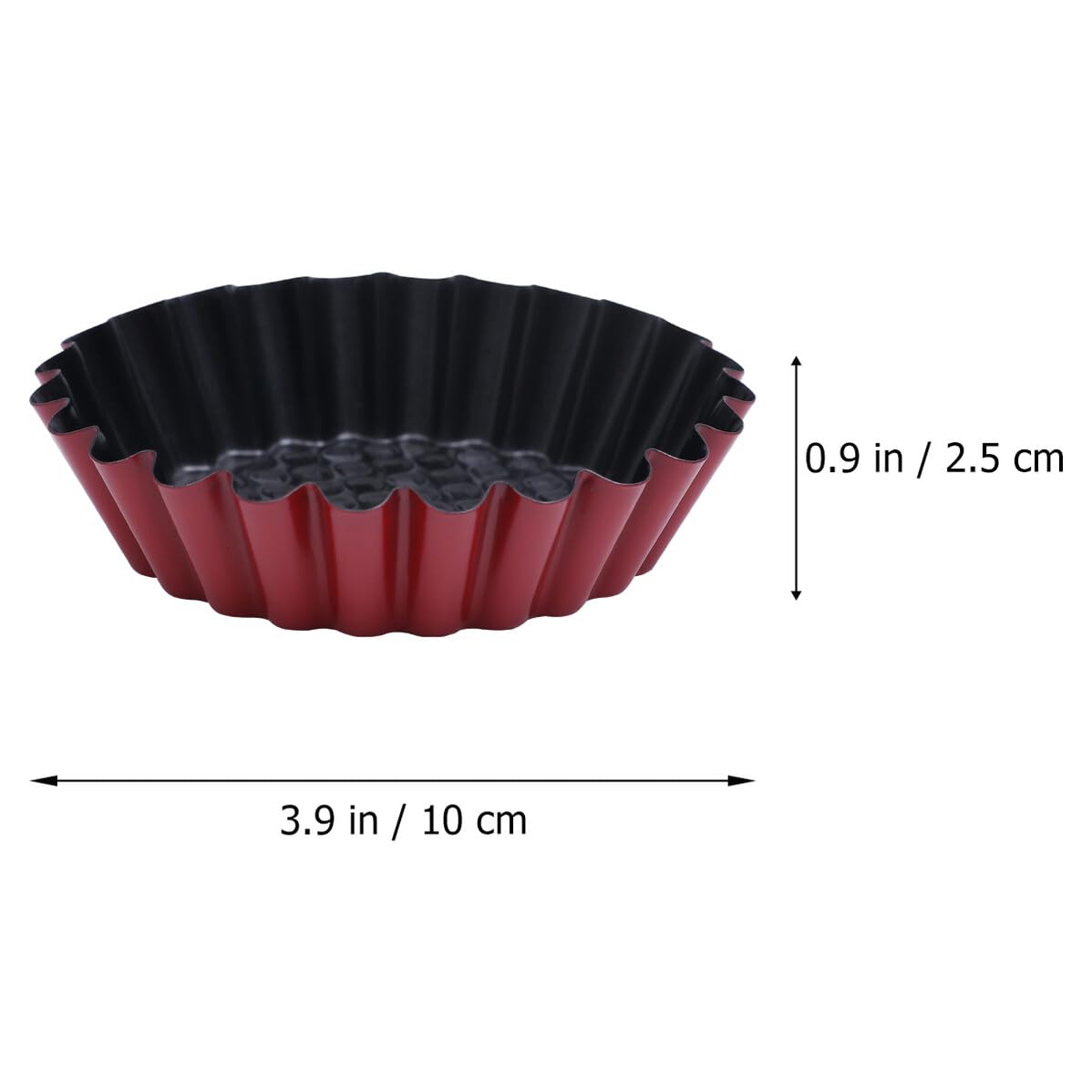 12 pièces Moule à Pâtisserie Non Adhérent Acier à Haute Teneur Moules à Tartelettes en Forme de Fleur Résistant et Facile à Démouler pour Pâtisserie Maison Rouge et Noir