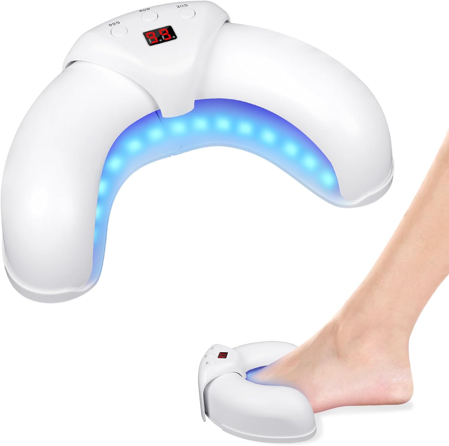 Laser Device with Time Display, Foldable Nail Fungus Treatment Device, Nail Fungus Treatment, Fast Intensive, Highly Efficient Nail Fungus Therapy (C)