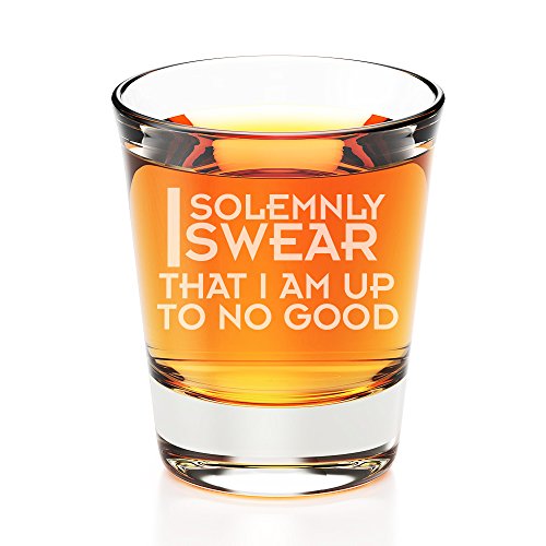 I Solemnly Swear That I am Up To No Good Engraved Fluted Shot Glass